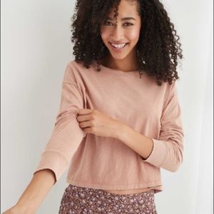 Cropped Boyfriend Long Sleeve Tee